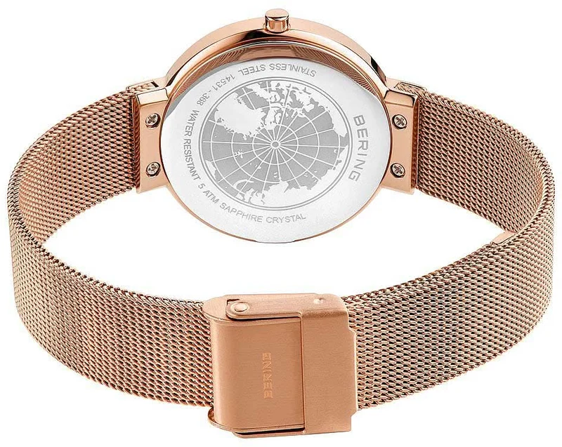 Bering Classic 14531-368 Damenuhr • Kratzfestes Saphirglas • Feines Milanaise-Armband