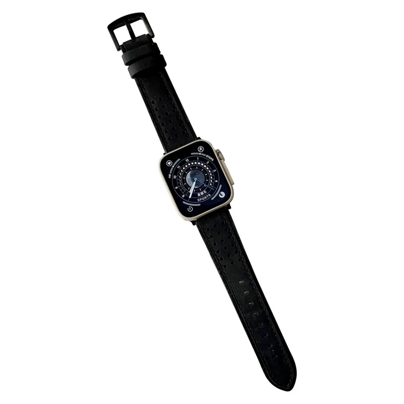 Apple Watch Series 41mm - 40mm - 38mm Universal Smart Watch Band Waxyed Top Layer Cowhide Strap