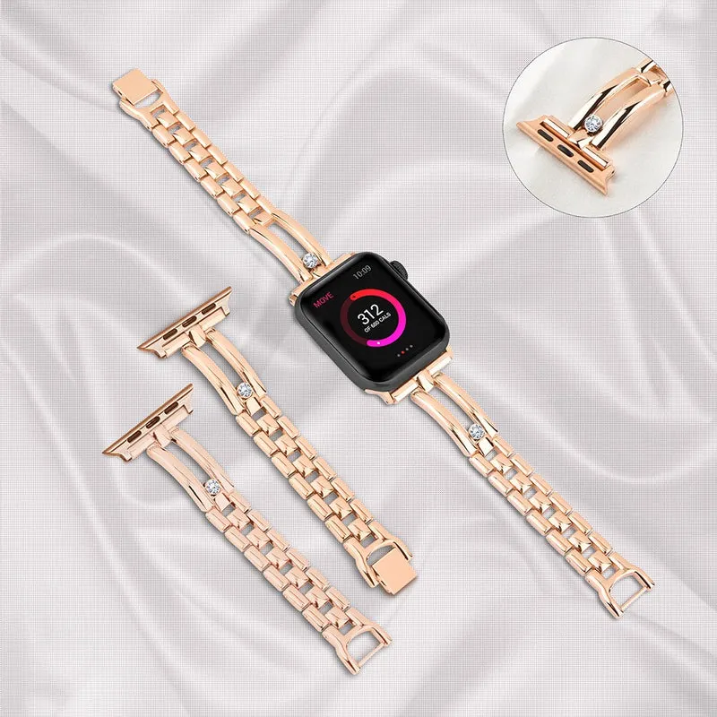 Wrist Band for Apple Watch Series 41mm - 40mm - 38mm Universal Zinc Metal Watch Strap