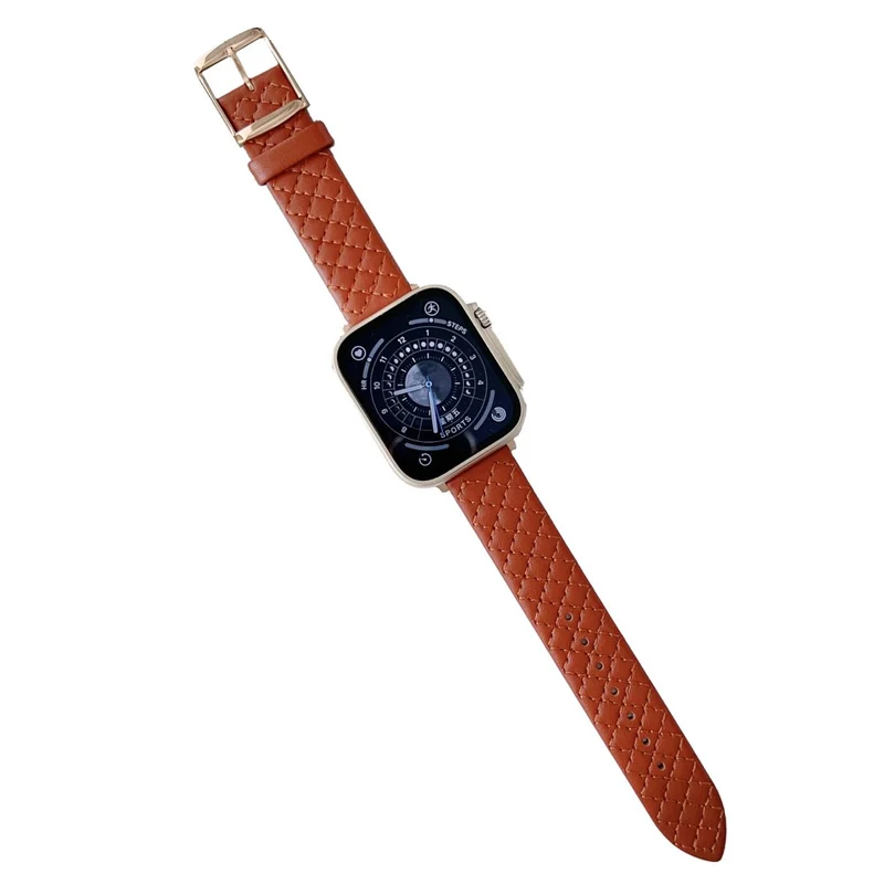 Apple Watch Series 41mm - 40mm - 38mm Universal Smart Watch Band Rhombus Grid Strap - Pearl White