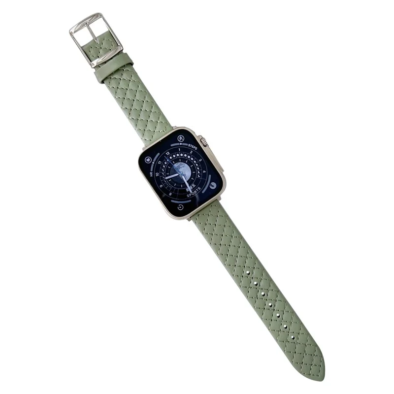 Apple Watch Series 41mm - 40mm - 38mm Universal Smart Watch Band Rhombus Grid Strap - Pearl White