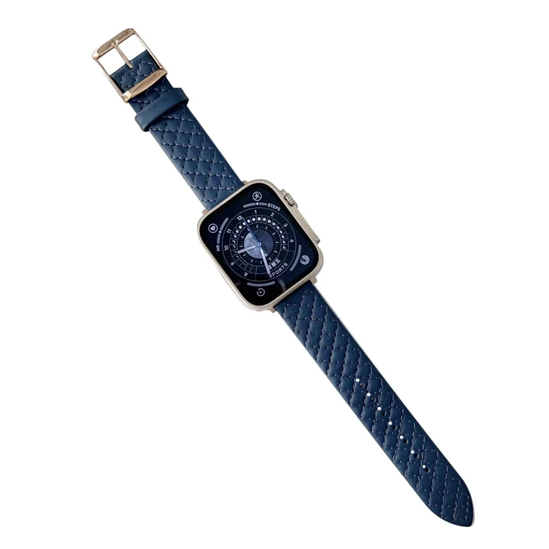 Apple Watch Series 41mm - 40mm - 38mm Universal Smart Watch Band Rhombus Grid Strap - Pearl White