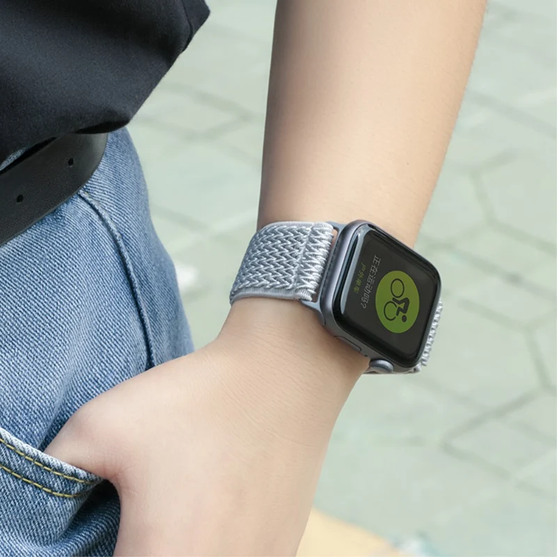 Apple Watch Series 41mm - 40mm - 38mm Universal Watch Band Wave Design Nylon Wrist Strap