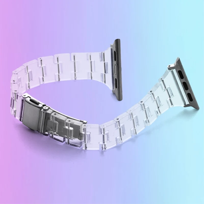 Apple Watch Series 41mm - 40mm - 38mm Universal Jelly Resin Watch Strap - Transparent White