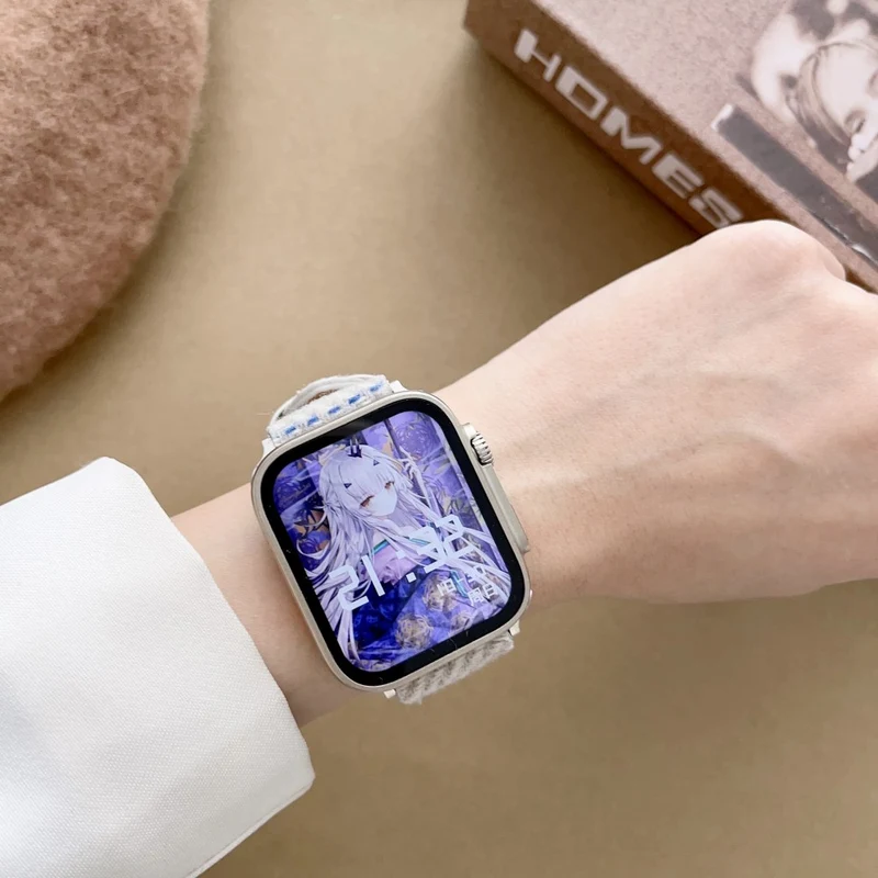 Apple Watch Series 41mm - 40mm - 38mm Universal Winter Furry Nylon Watch Strap