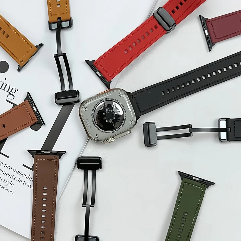 Apple Watch Series 41mm - 40mm - 38mm Universal Leather Coated Flexible Watch Strap