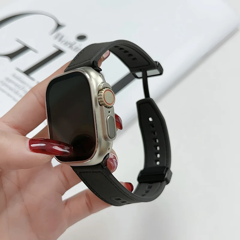 Apple Watch Series 41mm - 40mm - 38mm Universal Leather Coated Flexible Watch Strap