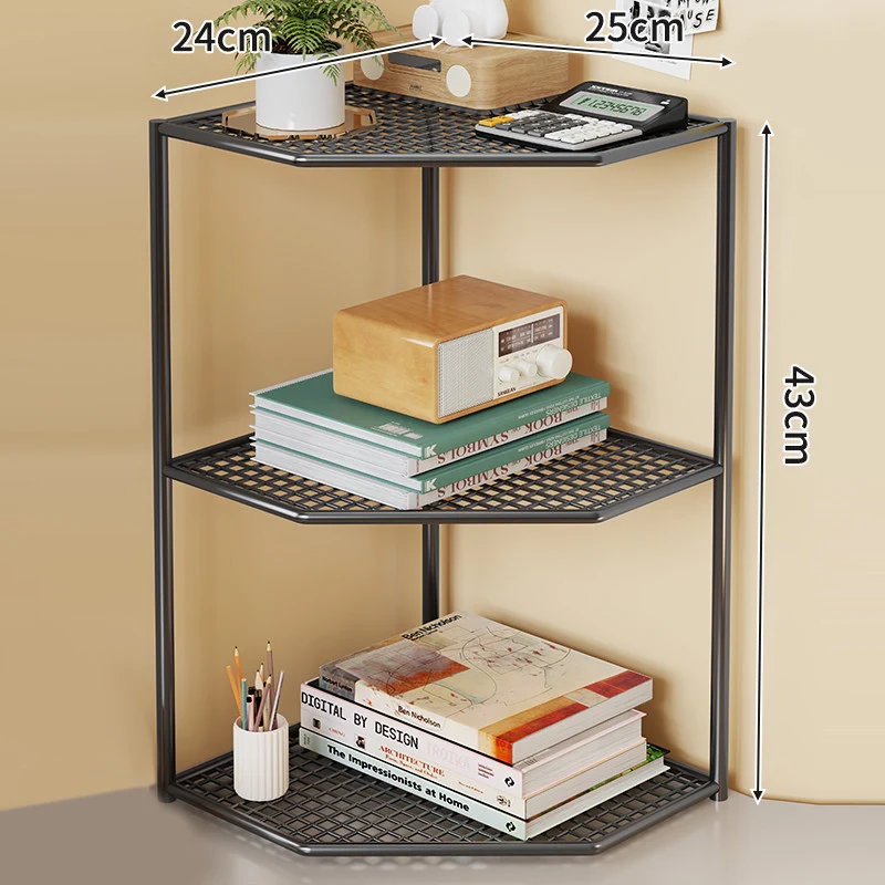 Dreifach-Eck-Metall-Mesh-Speicherregal für Badezimmer Küche Wohnzimmer