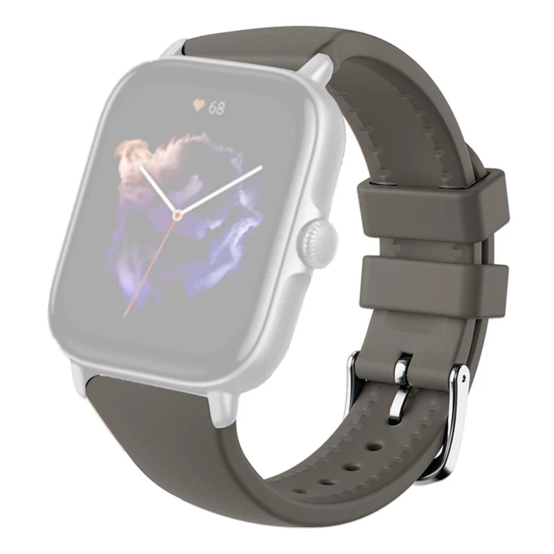 Huami Amazfit GTS 4 / 3 / 2 / Mini / Bip U 20mm Smart Watch Strap Pin Buckle Flexible Band - Dark Grey