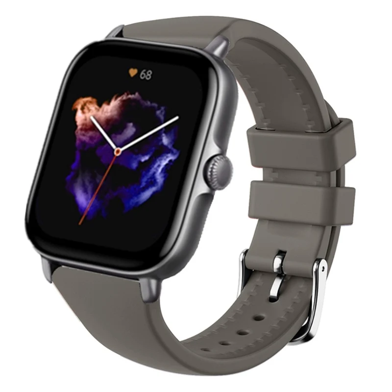 Huami Amazfit GTS 4 / 3 / 2 / Mini / Bip U 20mm Smart Watch Strap Pin Buckle Flexible Band - Dark Grey