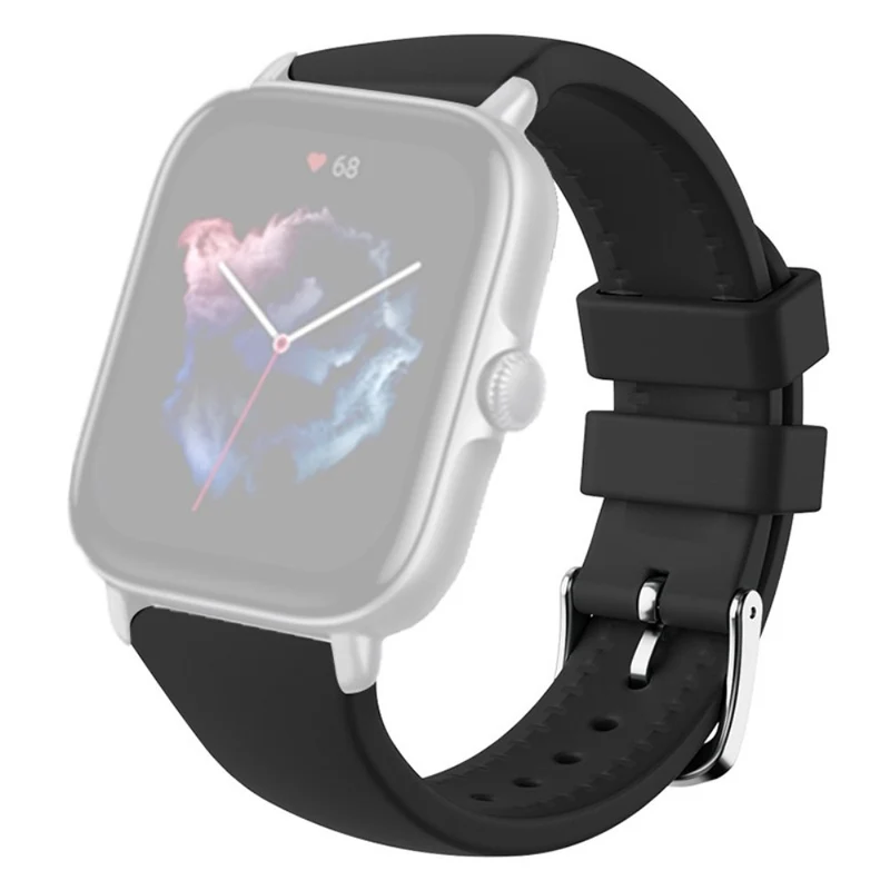 Huami Amazfit GTS 4 / 3 / 2 / Mini / Bip U 20mm Smart Watch Strap Pin Buckle Flexible Band - Dark Grey