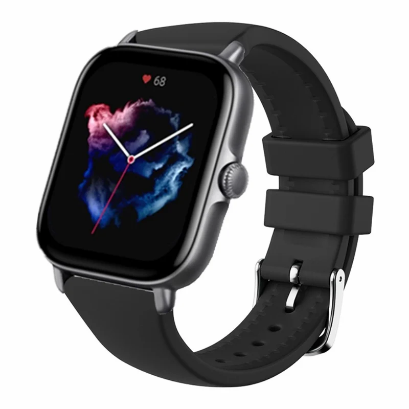 Huami Amazfit GTS 4 / 3 / 2 / Mini / Bip U 20mm Smart Watch Strap Pin Buckle Flexible Band - Dark Grey