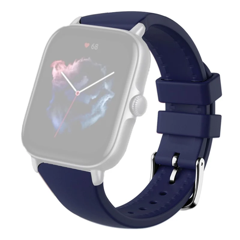 Huami Amazfit GTS 4 / 3 / 2 / Mini / Bip U 20mm Smart Watch Strap Pin Buckle Flexible Band - Dark Grey