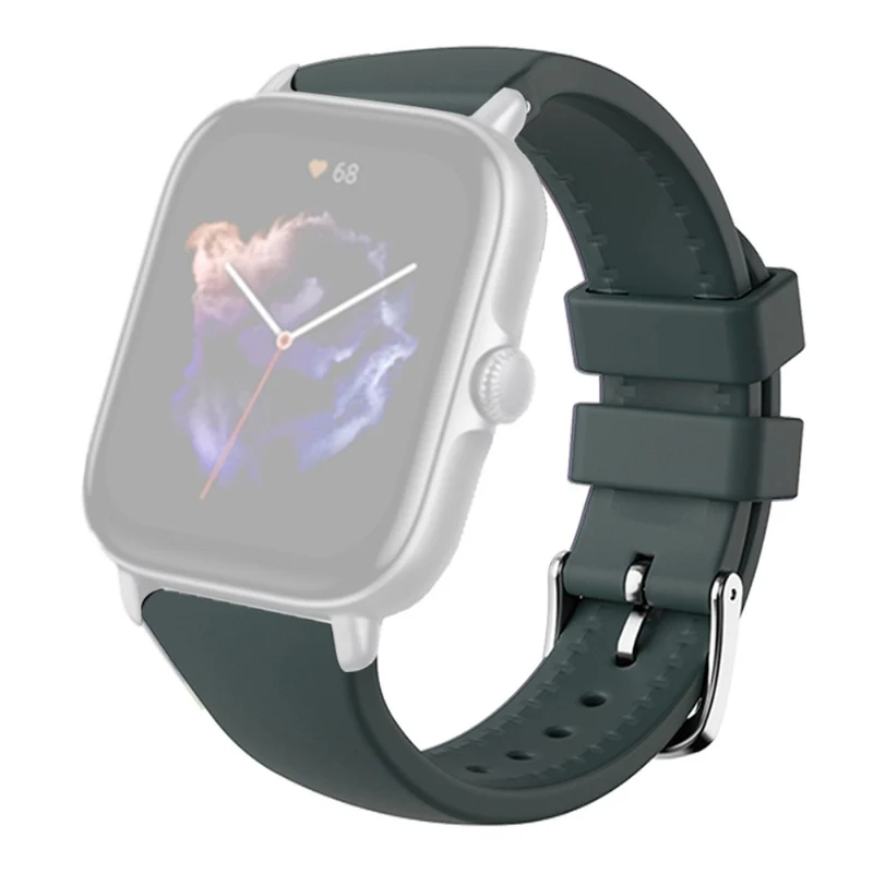 Huami Amazfit GTS 4 / 3 / 2 / Mini / Bip U 20mm Smart Watch Strap Pin Buckle Flexible Band - Dark Grey