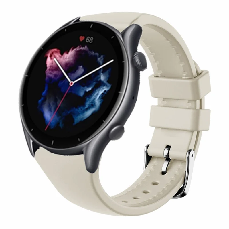 Huami Amazfti GTR 4 / GTR 3 / GTR 3 Pro / Huawei Watch GT 3 42mm 46mm Watch Strap 22mm Flexible Bands Replacement - Retro White