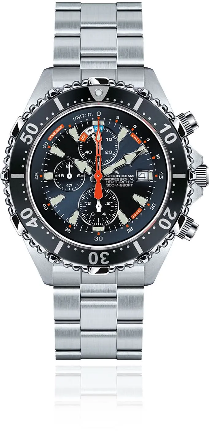Chris Benz Depthmeter Chronograph 300M CB-C300X-NB-MB Herrenuhr • 300m Wasserdicht • Saphirglas