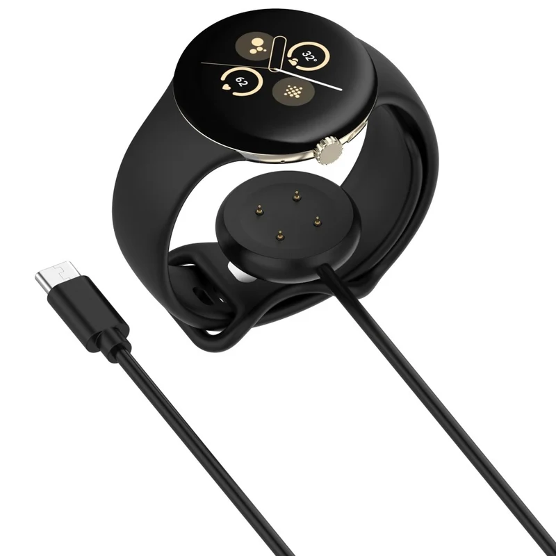 100cm Portable Charging Dock Google Pixel Watch 2 Charger Magnetic Charging Cable - Black / Type-C Interface / Type-C Interface