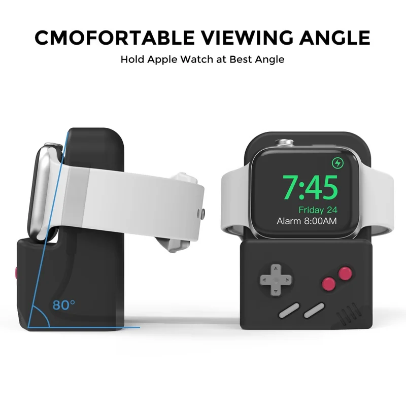 AHASTYLE JY14 Apple Watch Series Watch Charger Holder Silicone Smart Watch Charger Stand (without Charger)