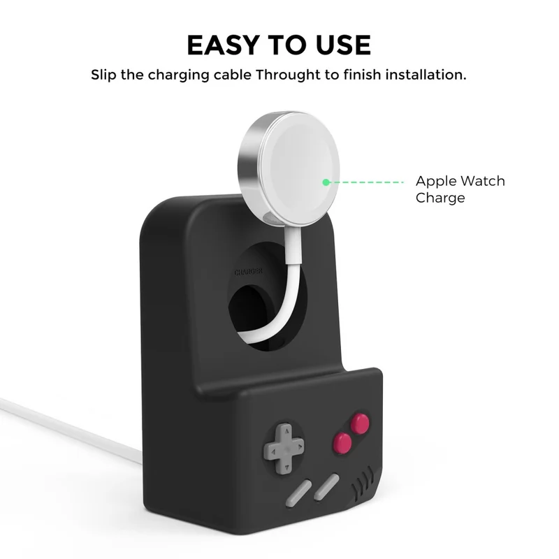 AHASTYLE JY14 Apple Watch Series Watch Charger Holder Silicone Smart Watch Charger Stand (without Charger)