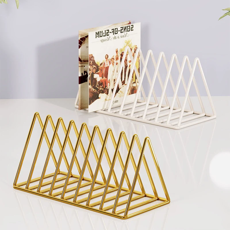 Dreieckiger Metalldraht Schallplatten- & Buchorganisator Rack