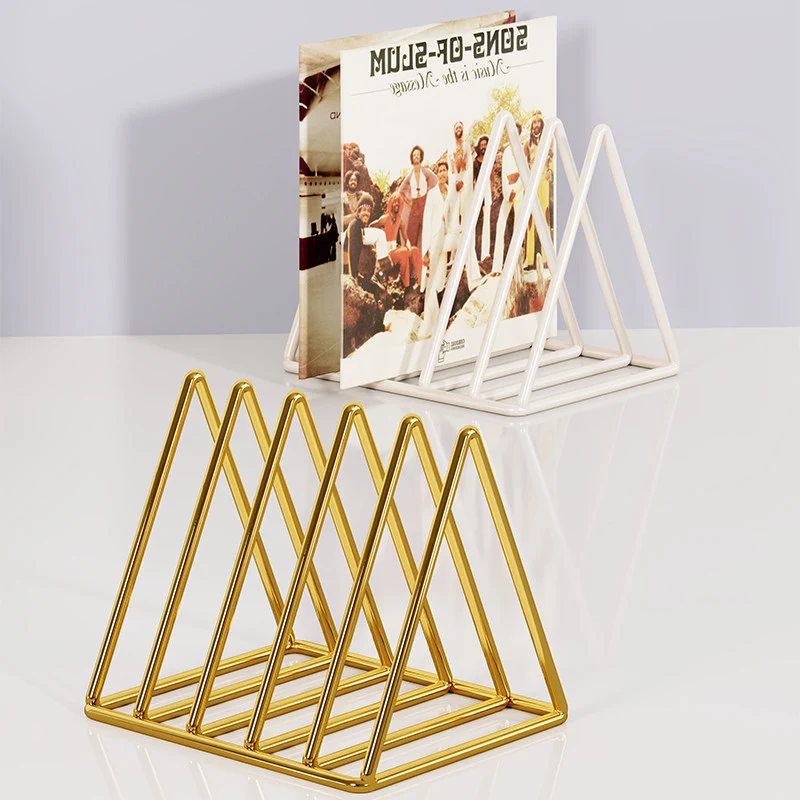 Dreieckiger Metalldraht Schallplatten- & Buchorganisator Rack