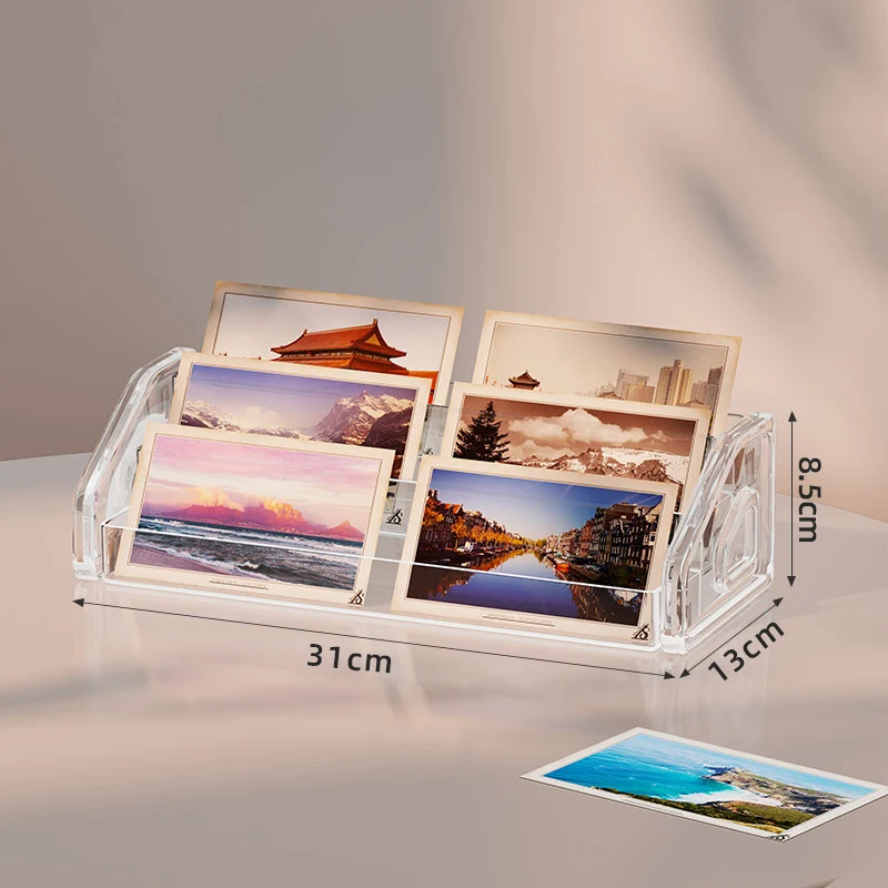 Klarer Acryl-Multi-Slot-Postkarten- und Foto-Thekendisplay-Organizer