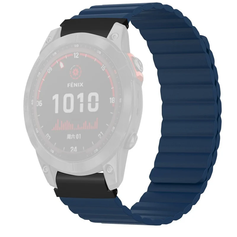 Huami Amazfit Falcon / Garmin Fenix 7 / 6 / 5 Magnetic Watch Band Flexible Replacement Strap with 22mm Bump Resistant Connector - Grey+Yellow