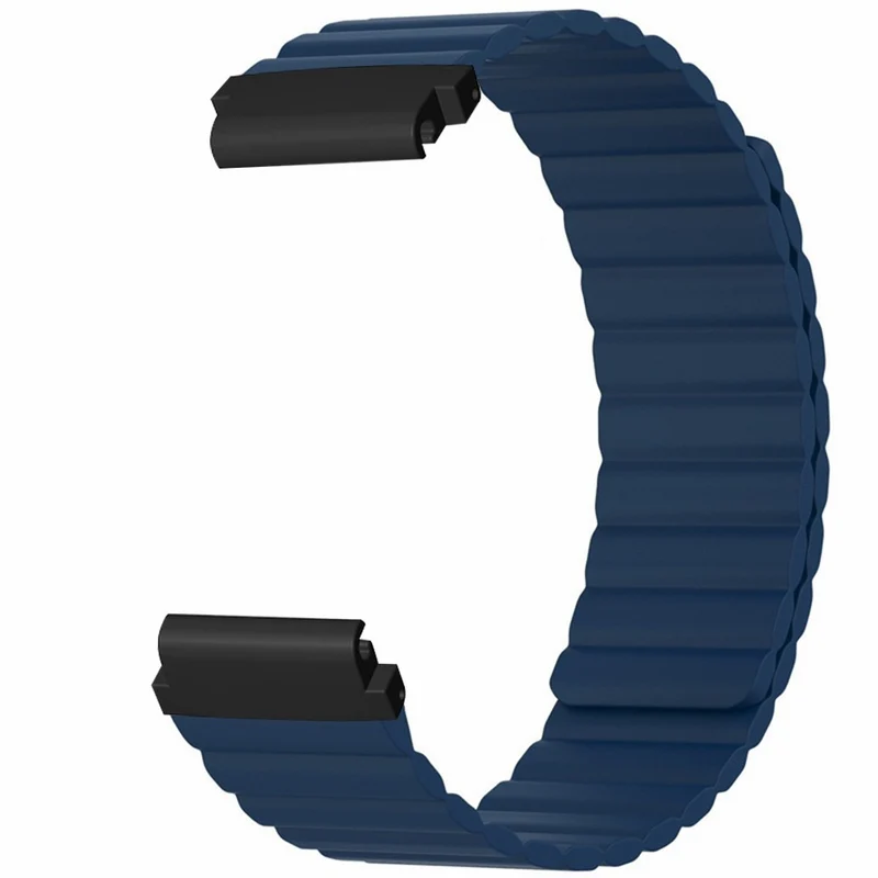 Huami Amazfit Falcon / Garmin Fenix 7 / 6 / 5 Magnetic Watch Band Flexible Replacement Strap with 22mm Bump Resistant Connector - Grey+Yellow