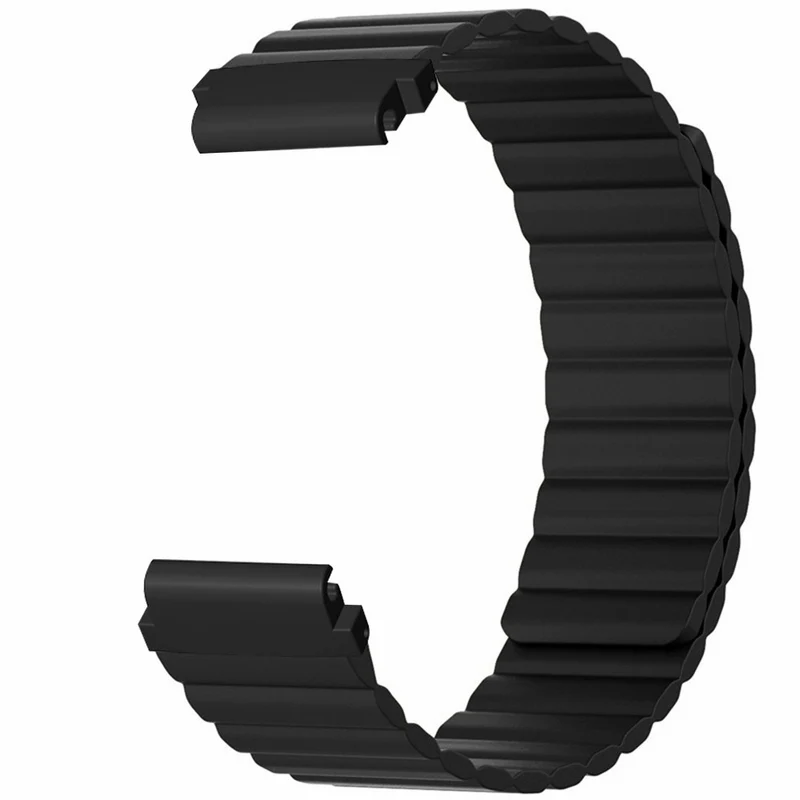 Huami Amazfit Falcon / Garmin Fenix 7 / 6 / 5 Magnetic Watch Band Flexible Replacement Strap with 22mm Bump Resistant Connector - Grey+Yellow