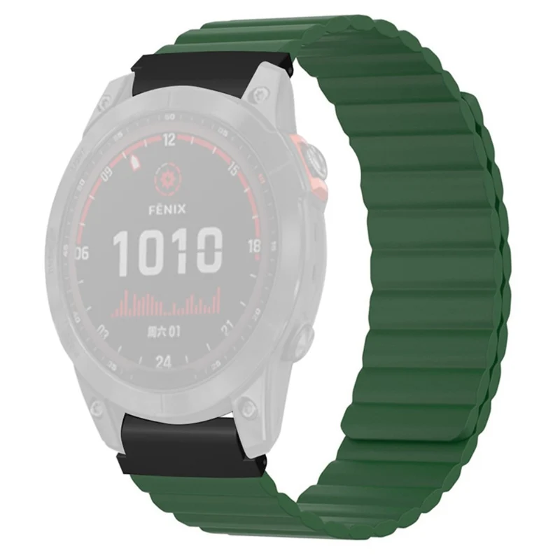 Huami Amazfit Falcon / Garmin Fenix 7 / 6 / 5 Magnetic Watch Band Flexible Replacement Strap with 22mm Bump Resistant Connector - Grey+Yellow