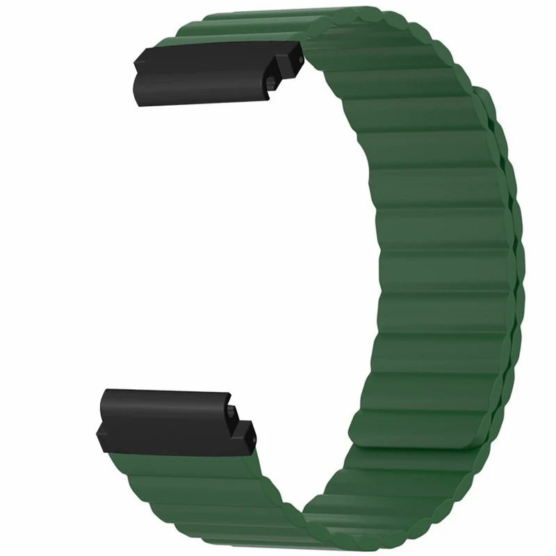 Huami Amazfit Falcon / Garmin Fenix 7 / 6 / 5 Magnetic Watch Band Flexible Replacement Strap with 22mm Bump Resistant Connector - Grey+Yellow