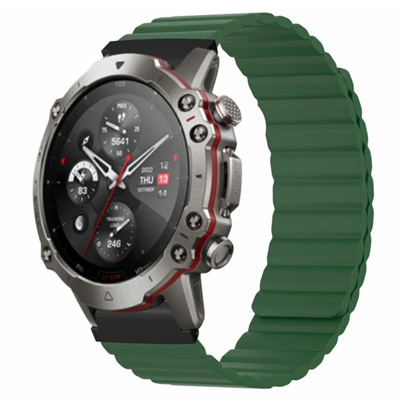 Huami Amazfit Falcon / Garmin Fenix 7 / 6 / 5 Magnetic Watch Band Flexible Replacement Strap with 22mm Bump Resistant Connector - Grey+Yellow