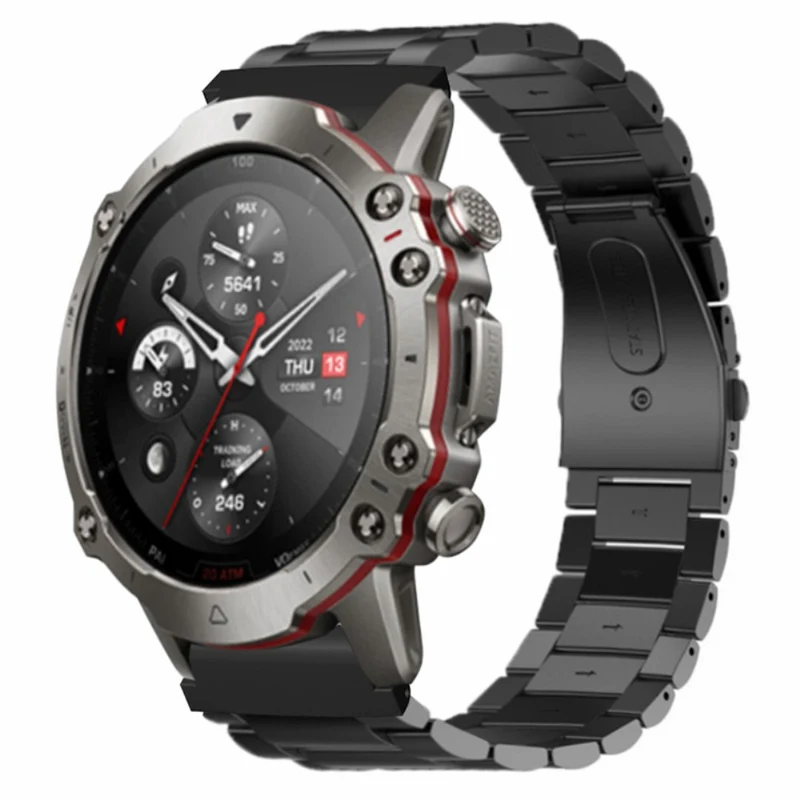 Huami Amazfit Falcon / Garmin Fenix 7 / 6 / 5 Watch Band Stainless Steel Strap with 22mm Bump Resistant Connector