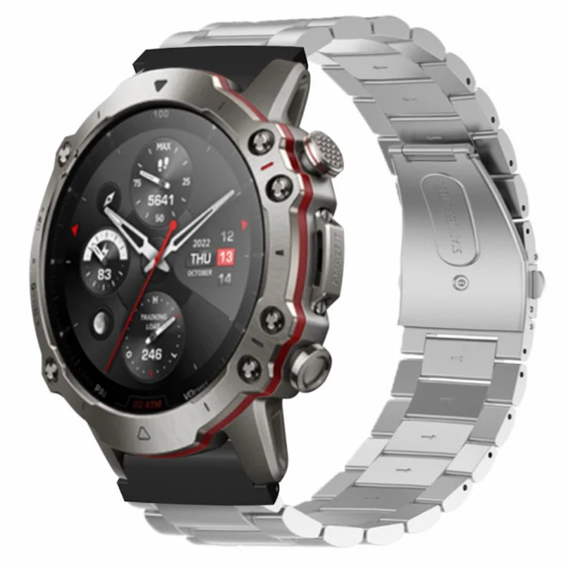 Huami Amazfit Falcon / Garmin Fenix 7 / 6 / 5 Watch Band Stainless Steel Strap with 22mm Bump Resistant Connector