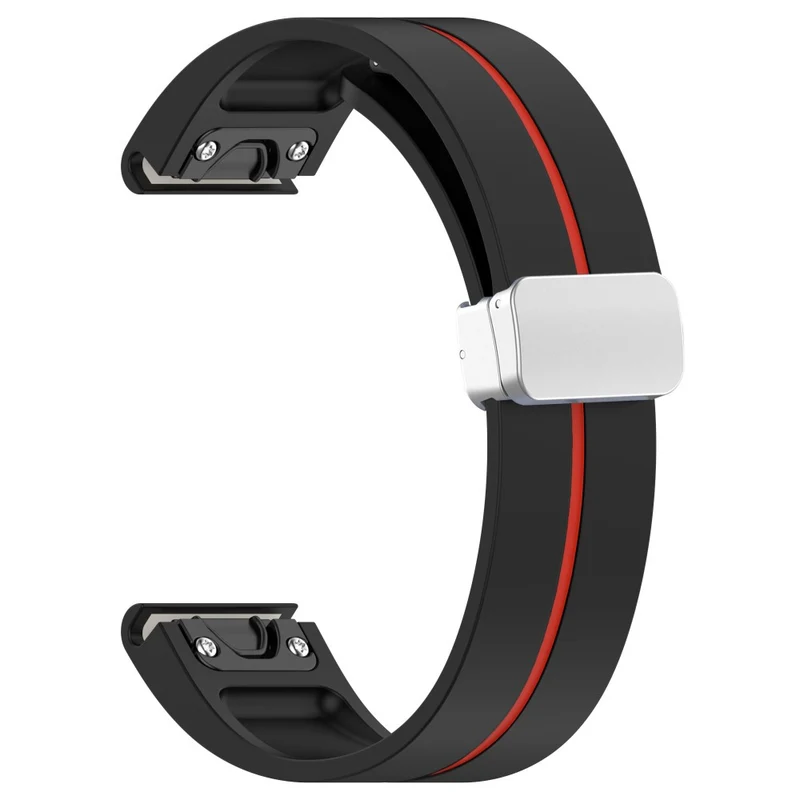 Garmin 22mm Quickfit Watch Band Dual Color Strap with Silver Buckle - Grey+White