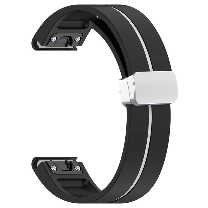Garmin 22mm Quickfit Watch Band Dual Color Strap with Silver Buckle - Grey+White