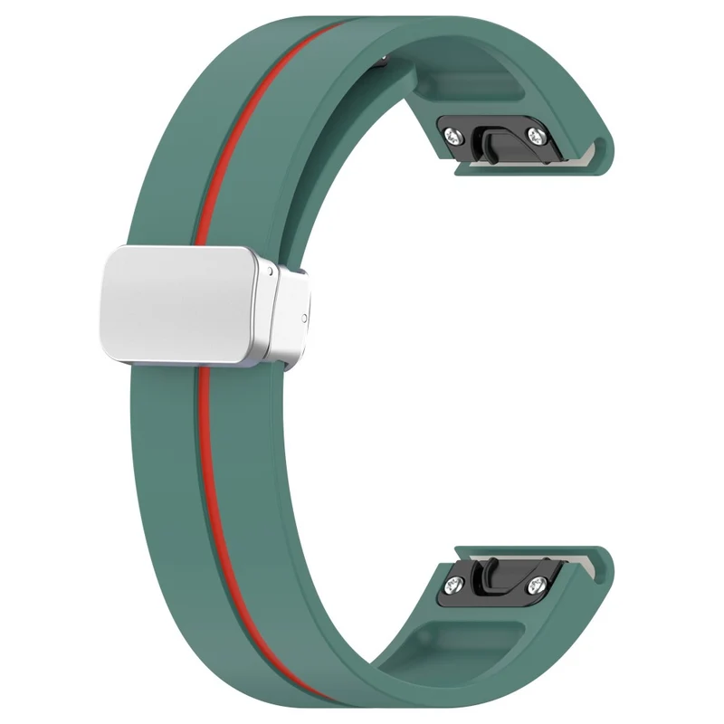 Garmin 22mm Quickfit Watch Band Dual Color Strap with Silver Buckle - Grey+White