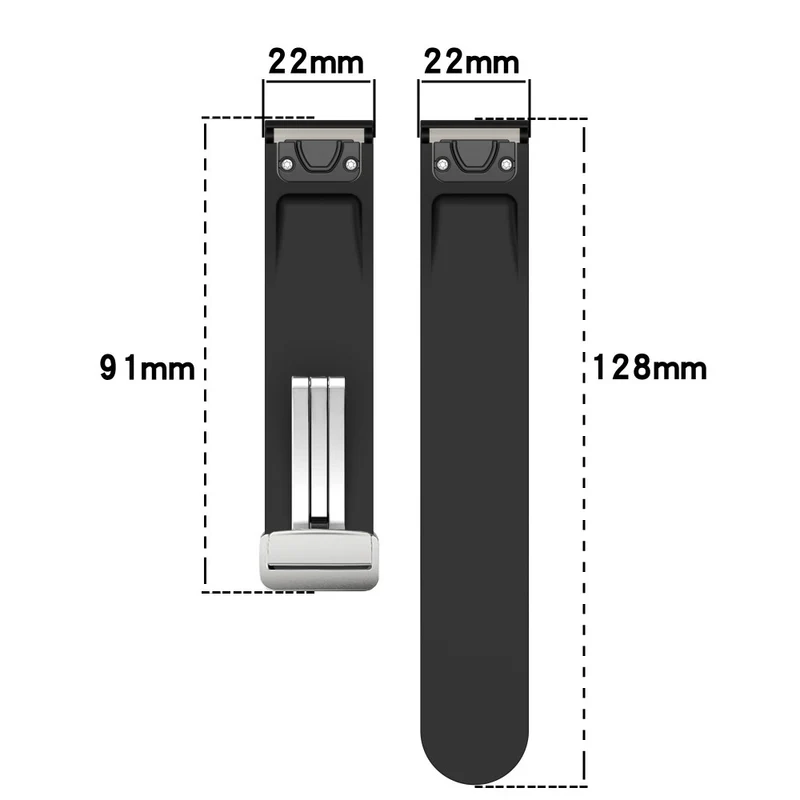 Garmin 22mm Quickfit Watch Band Dual Color Strap with Silver Buckle - Grey+White