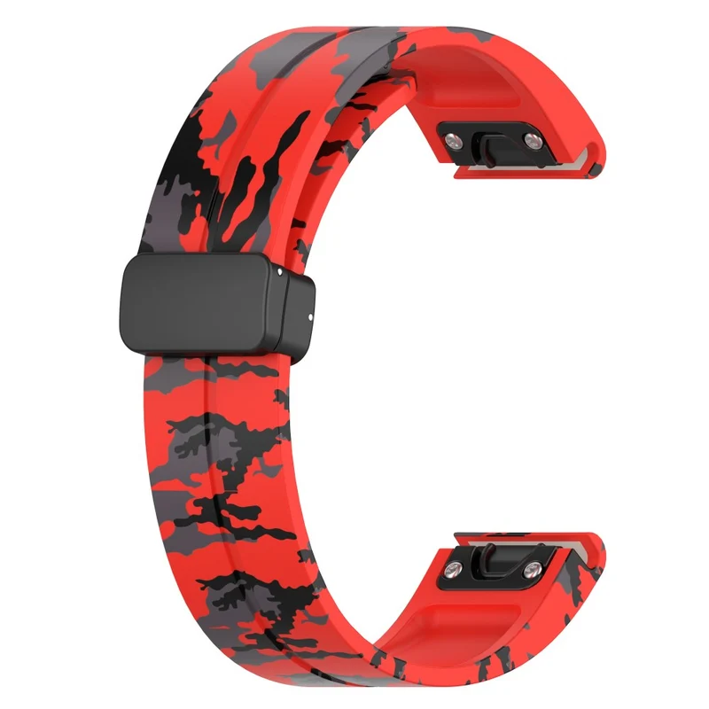 Garmin 22mm Quickfit Watch Band Black Buckle Camouflage Wriststrap - Camo Grey