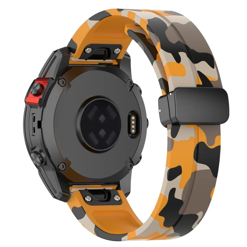 Garmin 22mm Quickfit Watch Band Black Buckle Camouflage Wriststrap - Camo Grey