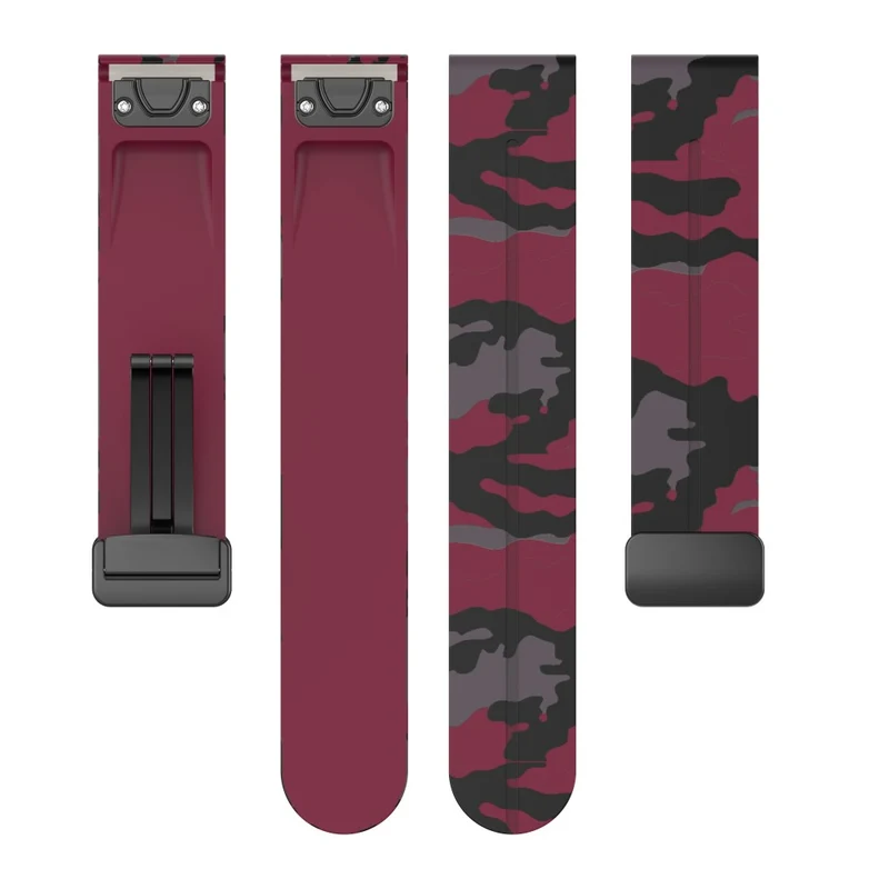 Garmin 22mm Quickfit Watch Band Black Buckle Camouflage Wriststrap - Camo Grey