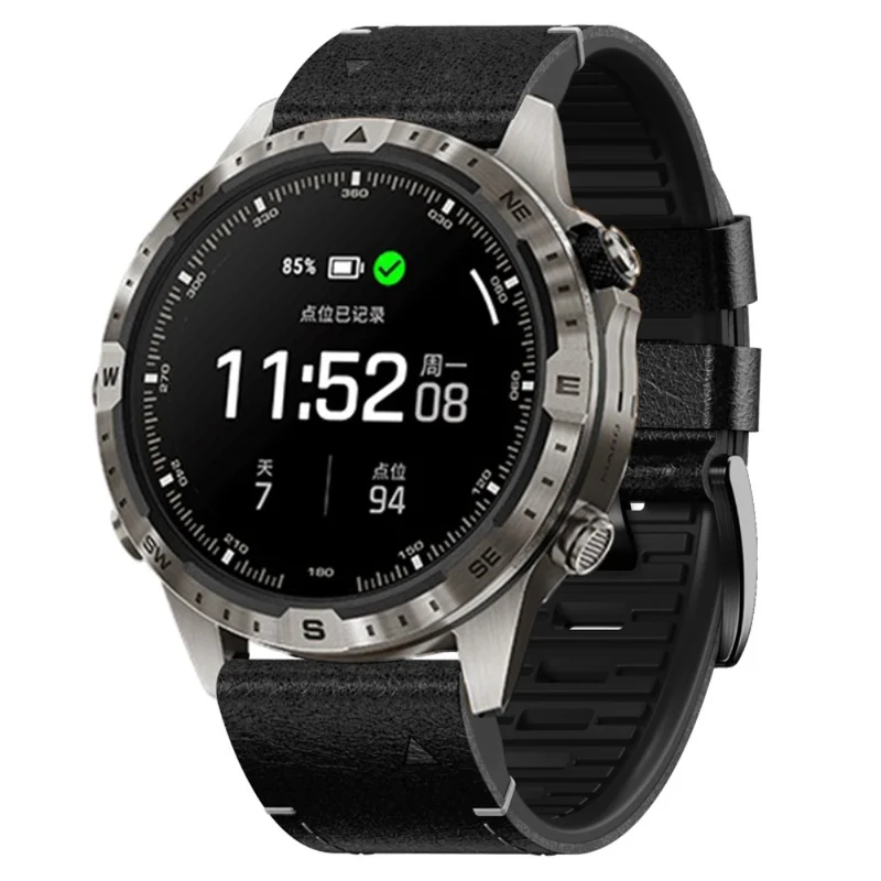 Garmin 22mm Quickfit Watch Band Leather and Flexible Wriststrap