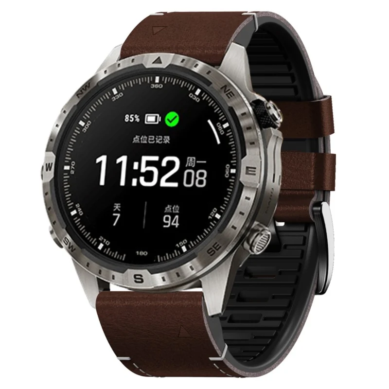 Garmin 22mm Quickfit Watch Band Leather and Flexible Wriststrap