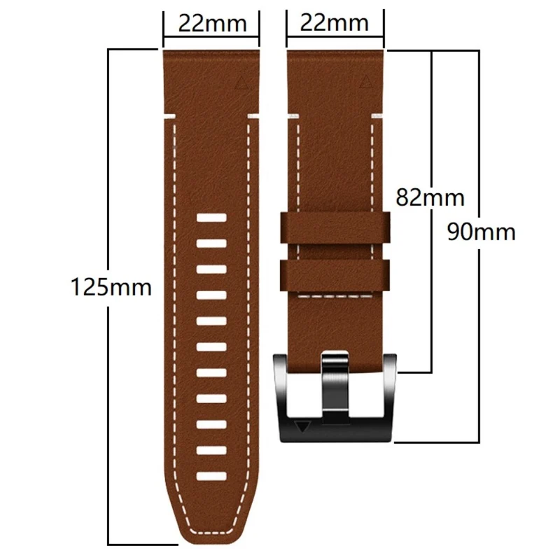 Garmin 22mm Quickfit Watch Band Leather and Flexible Wriststrap