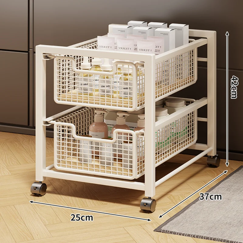 Unter-Schrank Gleitender Drei-Ebenen Mesh Korb Organizer mit Abnehmbaren Behältern