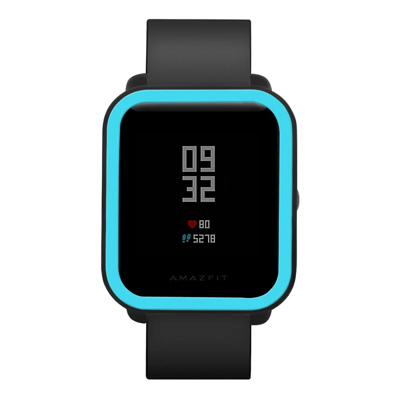 Huami Amazfit Bip / Bip Lite Protective Edge Case Dual Color Silicone Watch Cover - Black+Orange