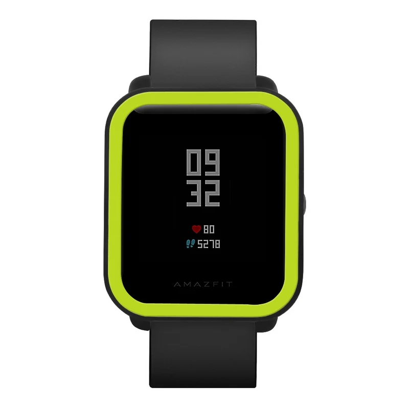 Huami Amazfit Bip / Bip Lite Protective Edge Case Dual Color Silicone Watch Cover - Black+Orange