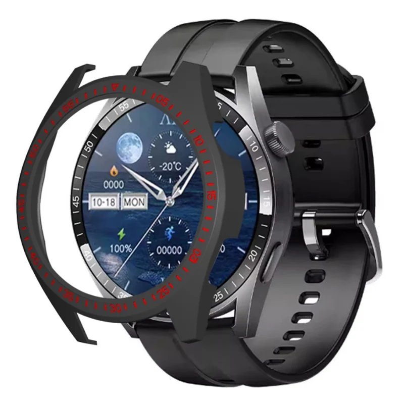 Aigo GT8 Half-Wrapped Protective Cover Hard Frame Watch Case with Dial Plate - Black+Blue