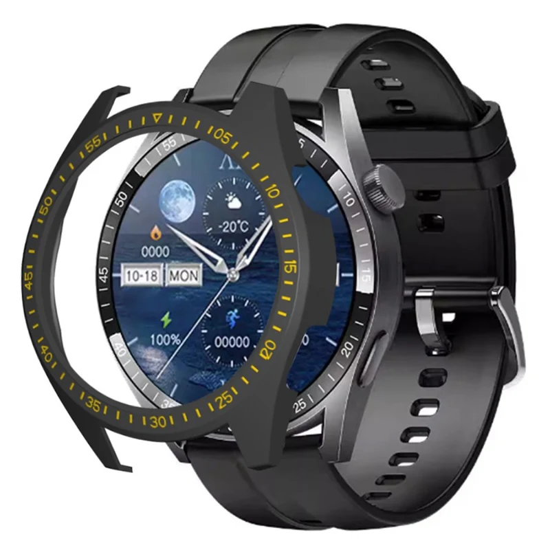 Aigo GT8 Half-Wrapped Protective Cover Hard Frame Watch Case with Dial Plate - Black+Blue