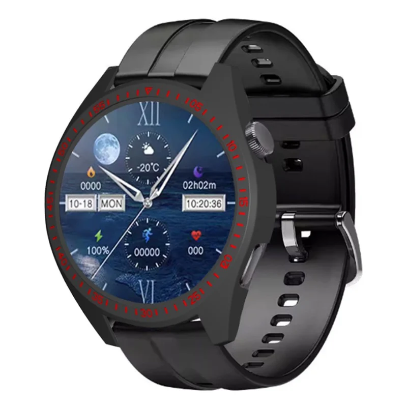 Aigo GT8 Half-Wrapped Protective Cover Hard Frame Watch Case with Dial Plate - Black+Blue